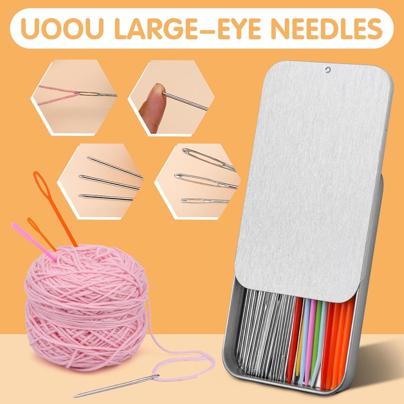 UOOU 68 PCS Large Eye Yarn Needles Set, 8 Sizes Blunt Tapestry Needles for Yarn, Sewing Needle Large Eye for Crochet, Weaving Needle for Knitting and Sewing - Image 4